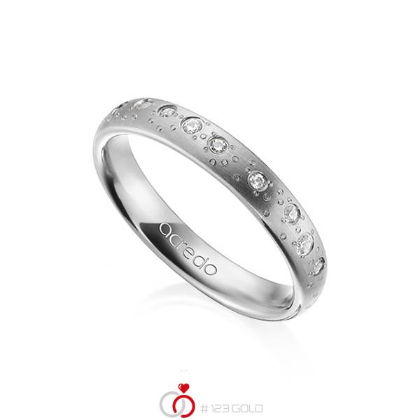 klassischer Trauring/Ehering in Graugold 585 mit zus. 0,221 ct. Brillant tw, si von acredo - A-1305-2 klassischer Trauring/Ehering in Graugold 585 mit zus. 0,221 ct. Brillant tw, si von acredo - A-1305-2