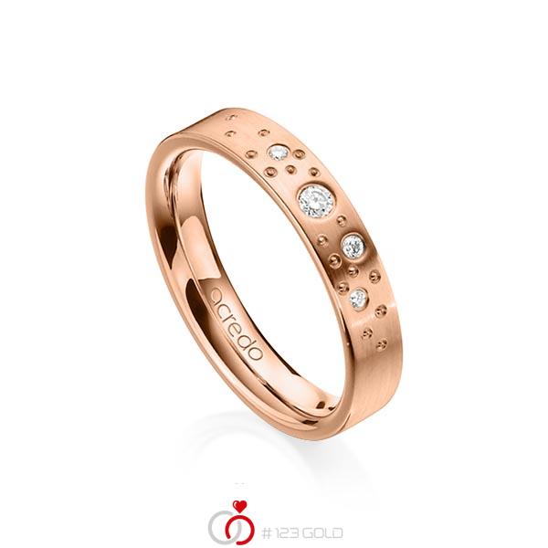 klassischer Trauring/Ehering in Rotgold 585 mit zus. 0,081 ct. Brillant tw, si von acredo - A-1239-9 klassischer Trauring/Ehering in Rotgold 585 mit zus. 0,081 ct. Brillant tw, si von acredo - A-1239-9