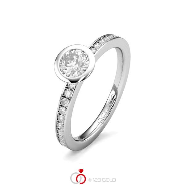 klassischer Trauring/Ehering in Weißgold 585 mit 0,4 ct. + zus. 0,2 ct. Brillant tw, si von acredo - A-1651-22 klassischer Trauring/Ehering in Weißgold 585 mit 0,4 ct. + zus. 0,2 ct. Brillant tw, si von acredo - A-1651-22