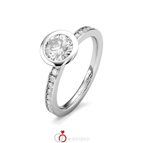 klassischer Trauring/Ehering in Weißgold 585 mit 1 ct. + zus. 0,2 ct. Brillant tw, si von acredo - A-1651-34 klassischer Trauring/Ehering in Weißgold 585 mit 1 ct. + zus. 0,2 ct. Brillant tw, si von acredo - A-1651-34