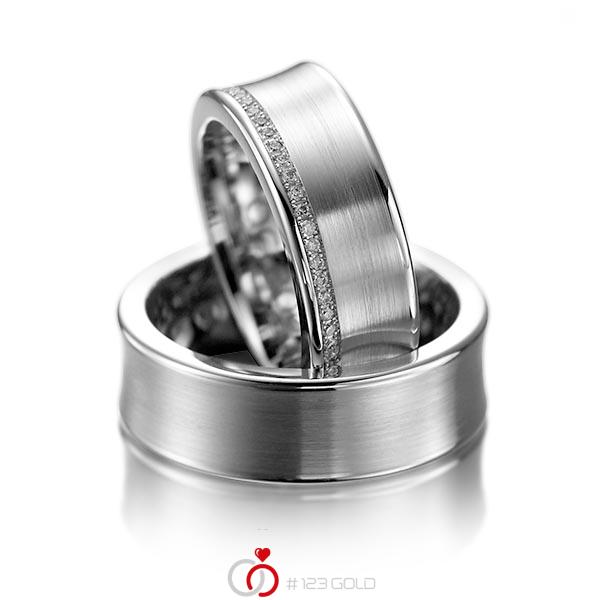 Set klassieke trouwringen in dark grey gold 14 kt. met in totaal 0,28 ct. Briljant tw/si van acredo - A-1058-2 Set klassieke trouwringen in dark grey gold 14 kt. met in totaal 0,28 ct. Briljant tw/si van acredo - A-1058-2